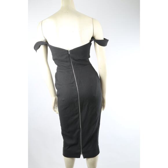 Victoria Beckham Black Sleeveless Fitted Midi Sheath Dress Size 2 - Picture 13 of 16